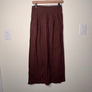 Abercrombie & Fitch A&F Linen Blend Pants XS Brown Casual Wide Leg Resort